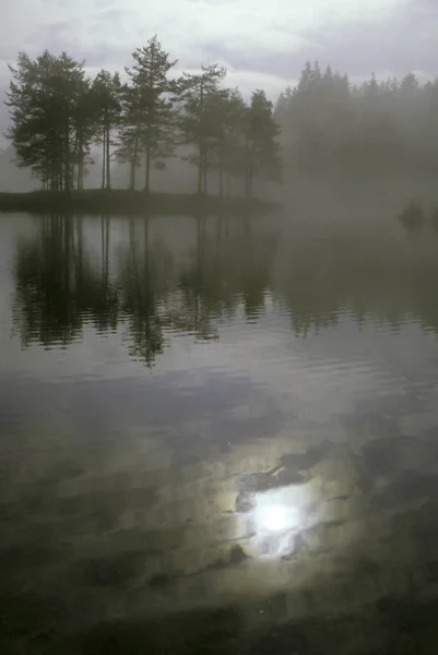 Mountain Lake Fog — Stock Photo, Image