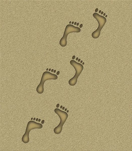 Fotspår Sanden — Stockfoto