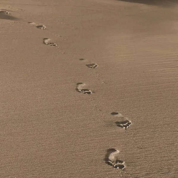 Empreintes Pied Dans Sable — Photo