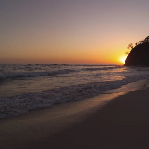 Costa Ricas Kustlinje Vid Solnedgången — Stockfoto