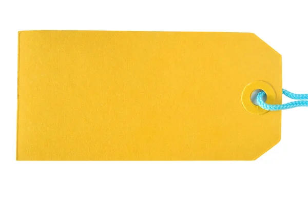 Yellow Label Tag White Background — Stock Photo, Image