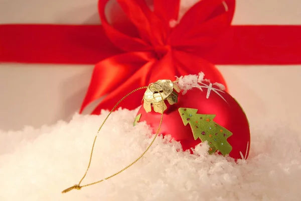 Bola Natal Neve — Fotografia de Stock