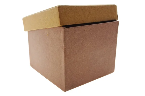 Картонная Коробка Белом Фоне Траекторией Обрезки — стоковое фото