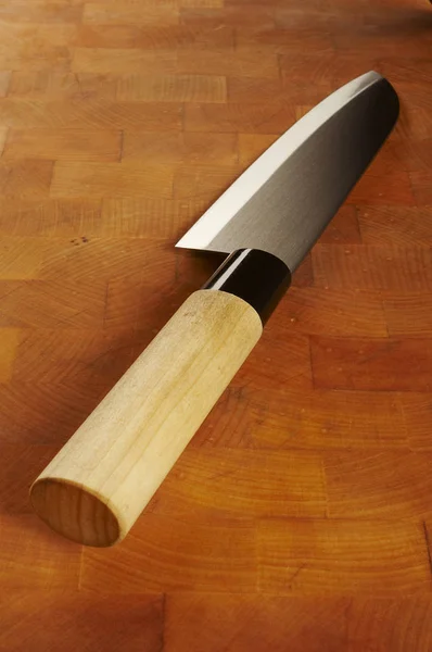 Cuchillo Madera Picada —  Fotos de Stock