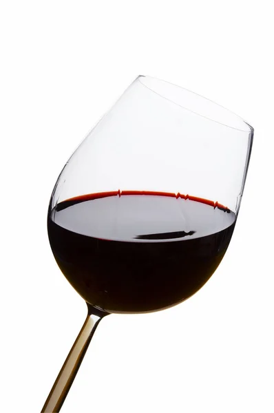 Verre Vin Rouge Sur Fond Blanc Isolé — Photo