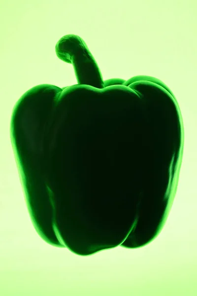 Силуэт Зеленого Перца Зеленом Фоне — стоковое фото