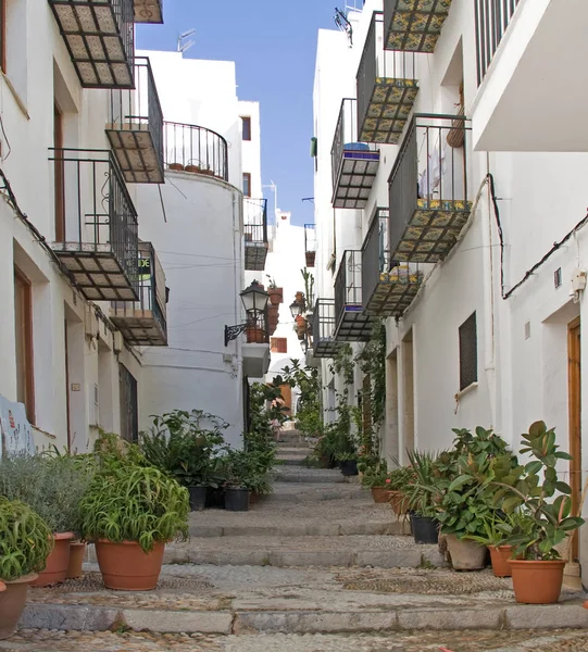 Callejón Con Escaleras Peniscola — Foto de Stock