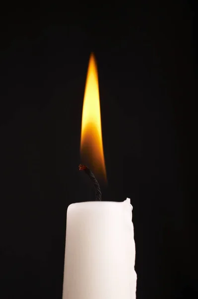 Isolated Candle Stick Light Black Background — Stock Photo, Image