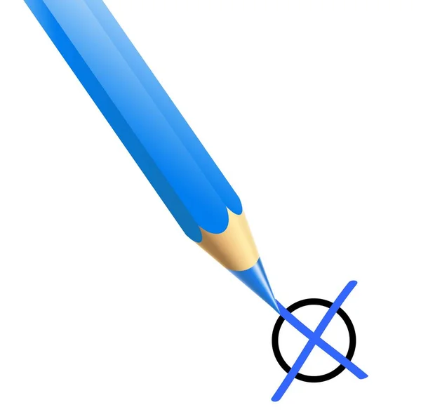Cross Make Blue Crayon — Stock Photo, Image