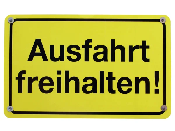 Die Ausfahrt Frei Halten — Stockfoto