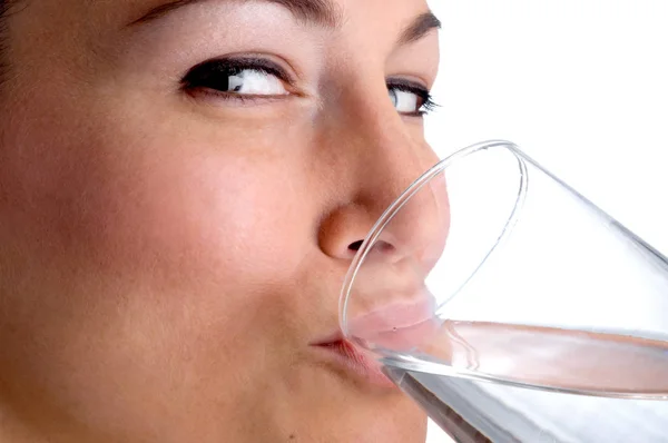 Attraente Giovane Donna Acqua Potabile — Foto Stock