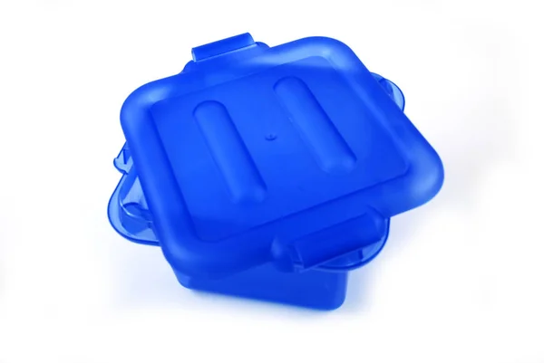 清洁用蓝色塑料容器 — 图库照片