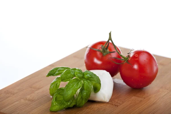 Tomatoes Mozzarella Basil — Stock Photo, Image