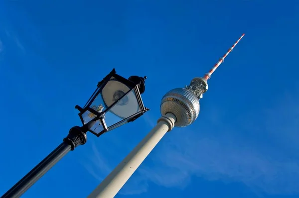 Tour Télévision Berlin Avec Lanterne Lampe — Photo