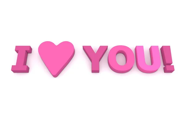 Love You Pink Purple — Stock Photo, Image