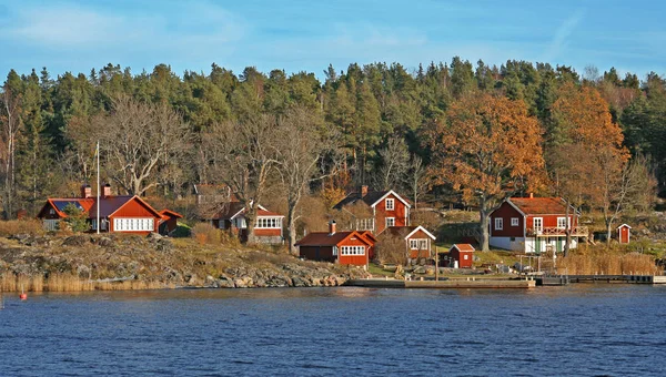 Maisons Suédoises Dans Stockholm Skerry — Photo