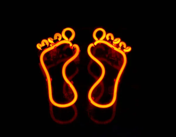 Coppia Piedi Neon — Foto Stock