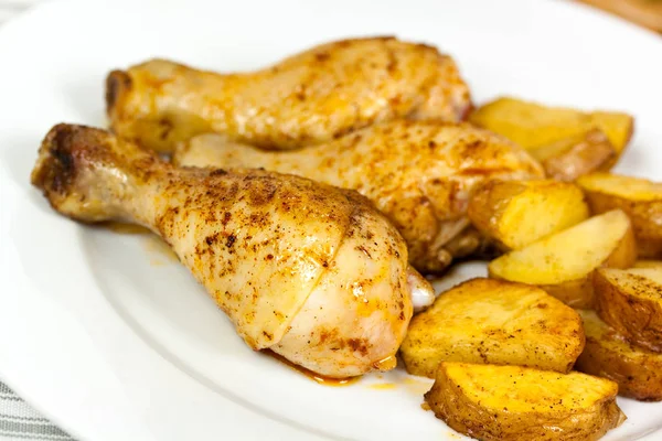 Batatas Fritas Frango — Fotografia de Stock