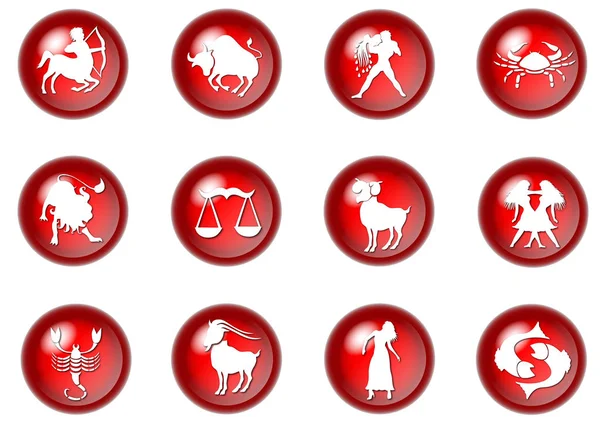 Červená Hvězdička Znakové Tlačítka Klávesnici Horoskop — Stock fotografie
