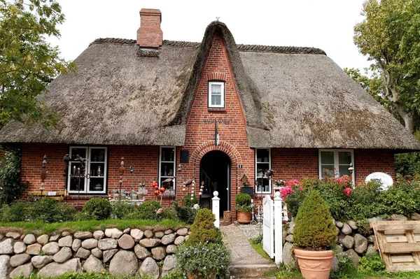 Casa Paglia Sull Isola Sylt — Foto Stock