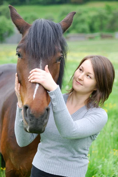 Young Woman Horse Royalty Free Stock Images