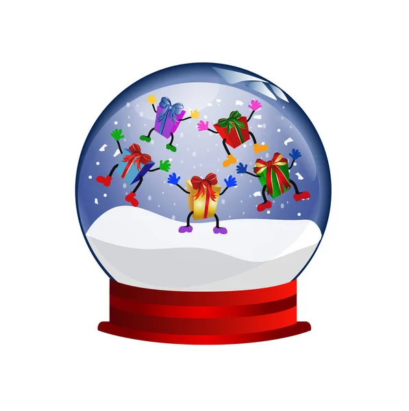 Ілюстрація Снігова Куля Подарунками — стокове фото
