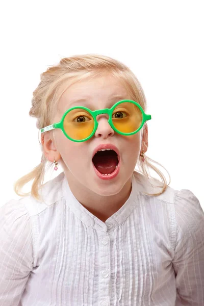 Dziecko Greeb Okulary Krzyczy — Zdjęcie stockowe