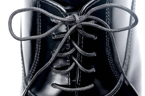 Sapato Negócios Couro Preto Fundo Escuro — Fotografia de Stock