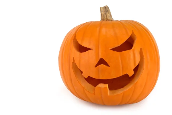 Halloween Pumpkin Scary Face White Background — Stock Photo, Image