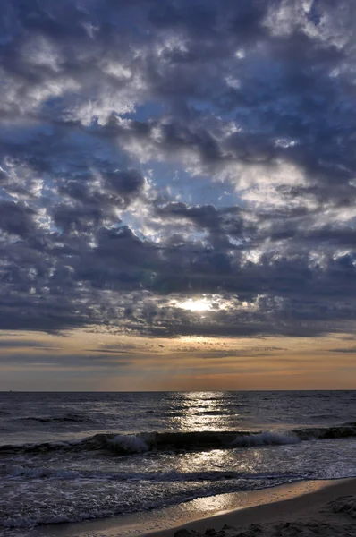 Zonsondergang Het Strand — Stockfoto