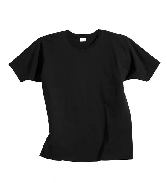 Shirt Preta Isolada Sobre Fundo Branco — Fotografia de Stock