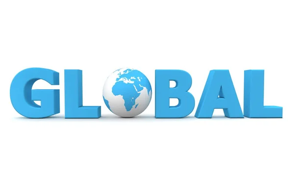 Earth Globe Blue Letters — Stock Photo, Image