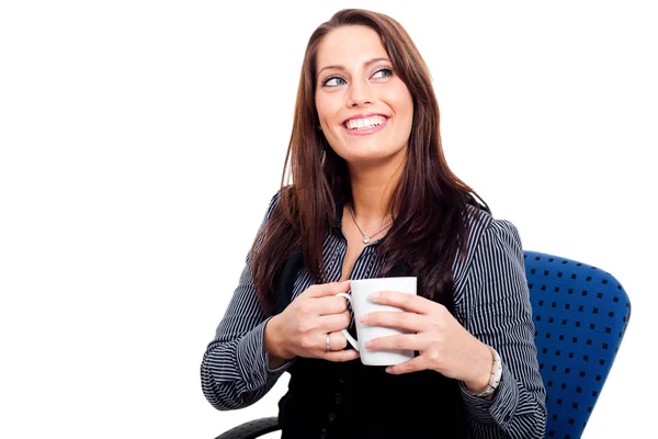 Jonge Vrouw Met Een Kopje Koffie — Stockfoto