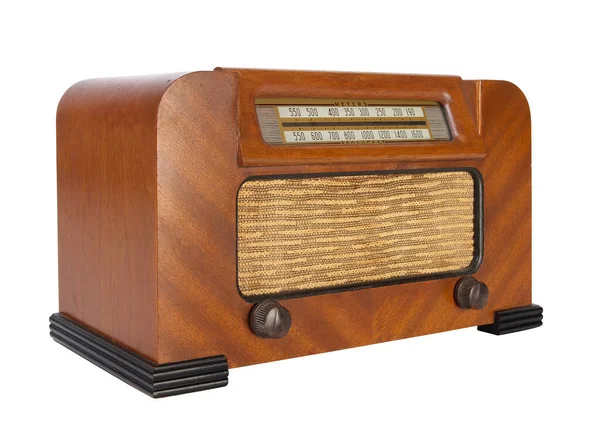 Rádio Velho Isolado Fundo Branco — Fotografia de Stock