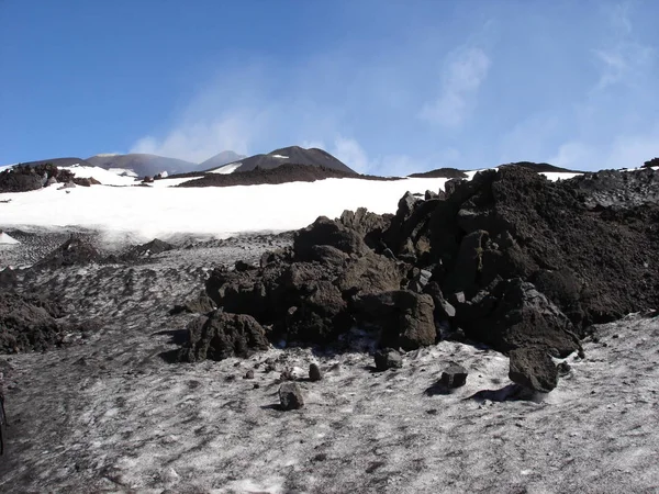 Lavafeld Des Ätna — Stockfoto