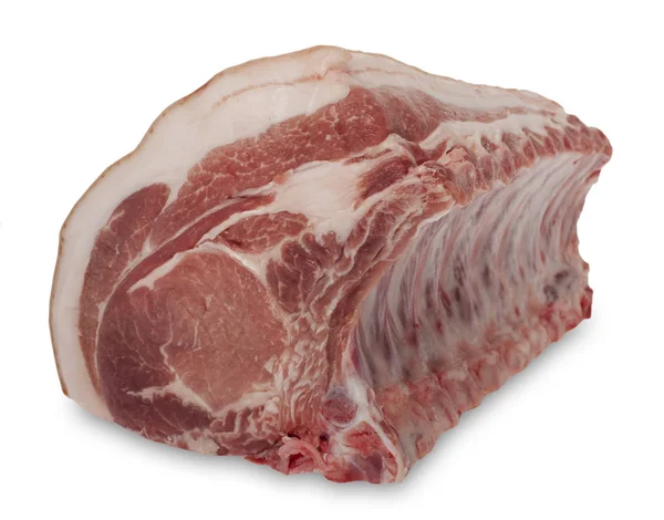 Rohes Schweinefleisch Isoliert Auf Weißem Hintergrund — Stockfoto