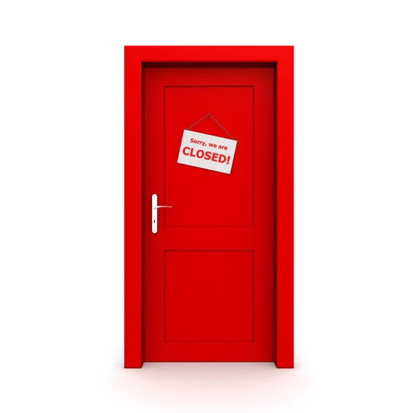 Rote Tür Mit Türschild Geschlossen — Stockfoto