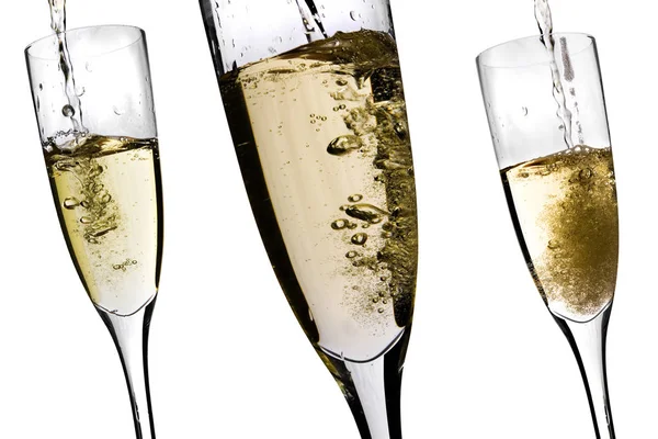 Bicchieri Champagne Con Bollicine Vino — Foto Stock
