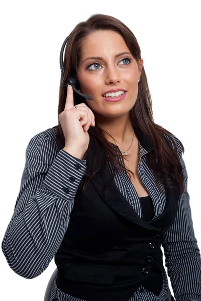 Young Business Woman Wih Headset Stock Image