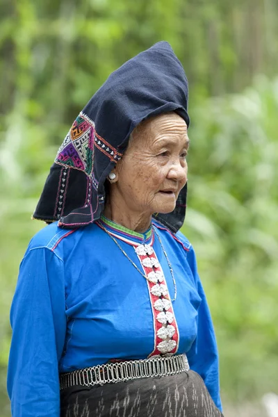 Старушка Традиционном Костюме Лаос — стоковое фото