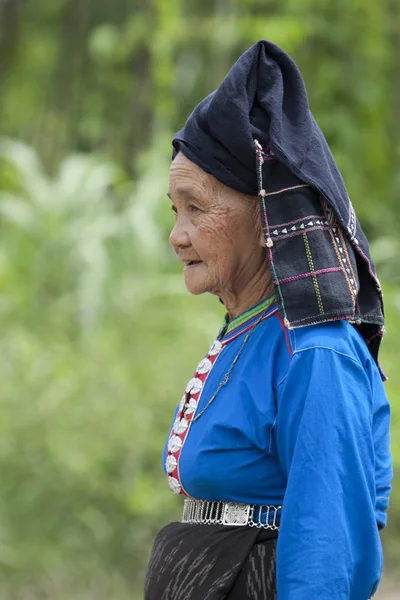 Alte Asiatin Traditioneller Tracht Laos — Stockfoto