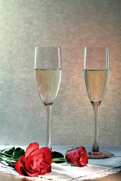 Sparkling Wine Roses — Stock Photo, Image