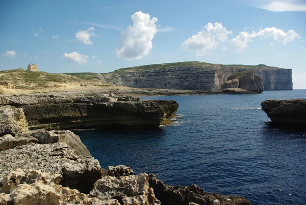 Acantilados Frente Gozo Malta — Foto de Stock