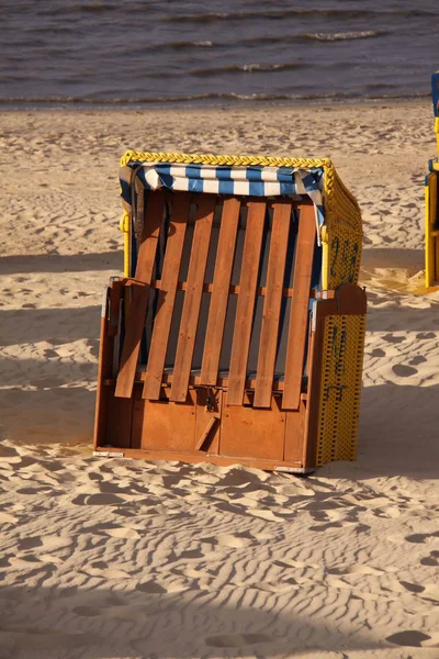 Duhnen海滩上的海滩椅子 — 图库照片