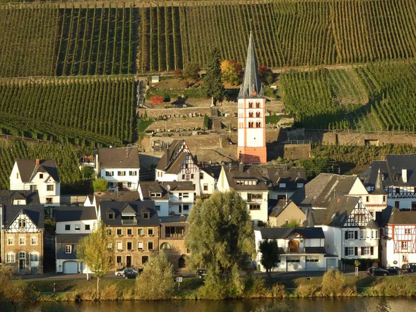 Mosel Flod Som Flyter Genom Frankrike Luxemburg Och Tyskland — Stockfoto