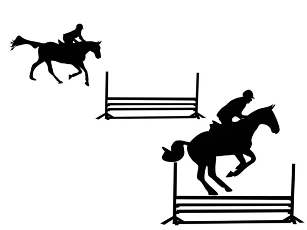 Tonen Springen Obstakels Silhouet — Stockfoto