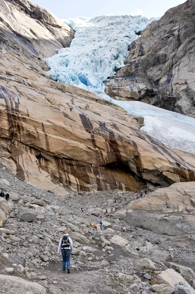 Randonnée Pédestre Sur Glacier Briksdal — Photo