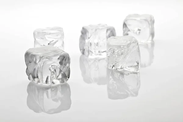 Ice Cubes White Background — Stock Photo, Image