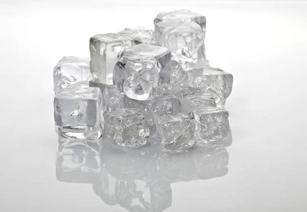 Ice Cubes White Background — Stock Photo, Image