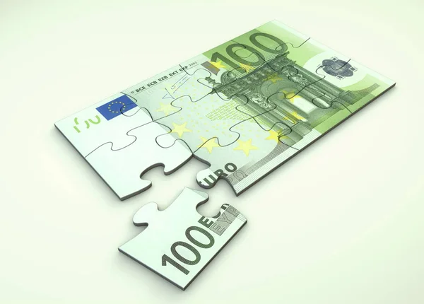 Puzzle Billetes 100 Euros —  Fotos de Stock